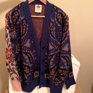 FARM Rio Mixed Scarf Pattern Cardigan